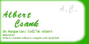albert csank business card